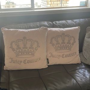 2 matching juicy couture pillows